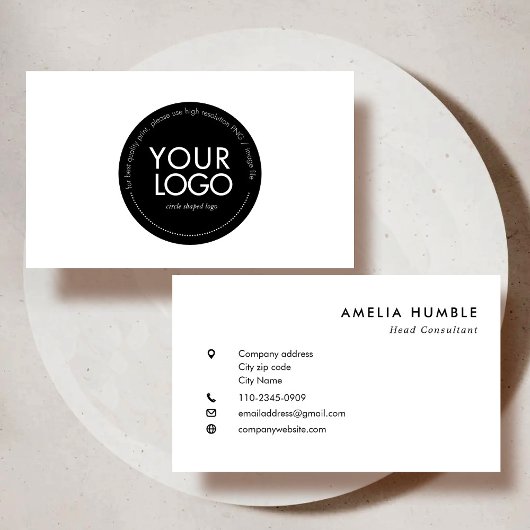 Modèle de carte de visite moderne avec logo circul