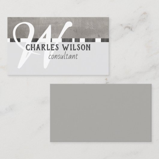 modèle de carte de visite moderne gris et blanc (Devant / Derrière)