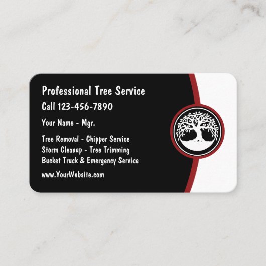 Modèle de carte de visite moderne Tree Service (Devant)