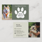 Modèle de carte de visite modifiable photo chien c (Devant / Derrière)