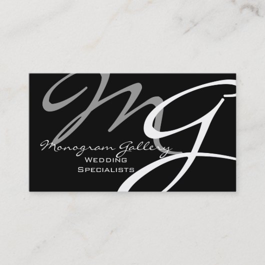 Modèle de carte de visite Monogramme moderne (Devant)