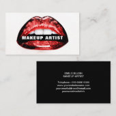 Modèle de carte de visite MUA Gras Rouge brillant (Devant / Derrière)