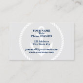 Modèle de carte de visite nautique (Dos)