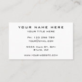 Modèle de carte de visite noir et blanc (Dos)