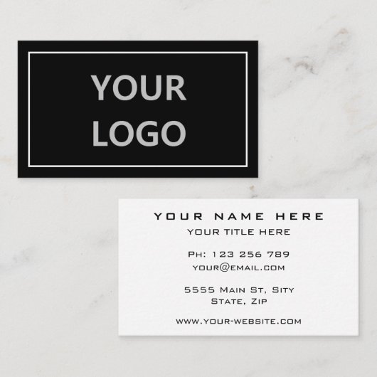Modèle de carte de visite noir et blanc (Devant / Derrière)
