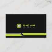 Modèle de carte de visite noir et vert citron mode (Dos)