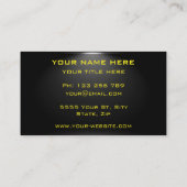 Modèle de carte de visite noire de code QR personn (Dos)