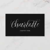 Modèle de carte de visite noire de script moderne (Devant)