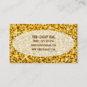 Modèle de carte de visite ovale Glitz "Gold" (Dos)