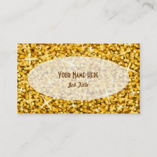 Modèle de carte de visite ovale Glitz "Gold" (Devant)