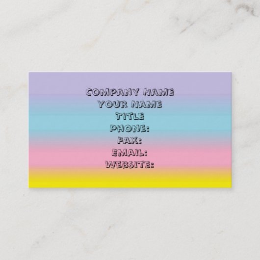 Modèle de carte de visite Pastel (Devant)