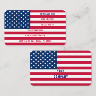 Modèle de carte de visite Patriotic American Flag