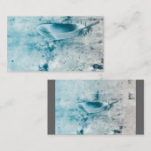 modèle de carte de visite photo bleu plumes (Devant / Derrière)