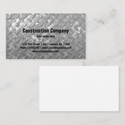 Modèle de carte de visite | Plaque d'acier (Devant / Derrière)