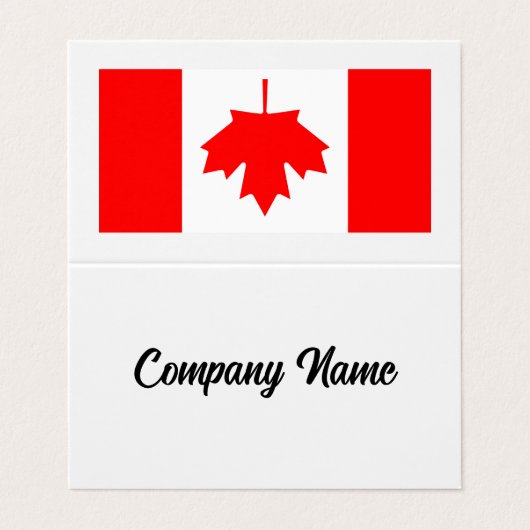 Modèle de carte de visite pliée avec drapeau canad (Extérieur déplié)