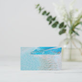 modèle de carte de visite plumes bleues (Debout devant)