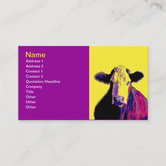 modèle de carte de visite pop art (Devant)