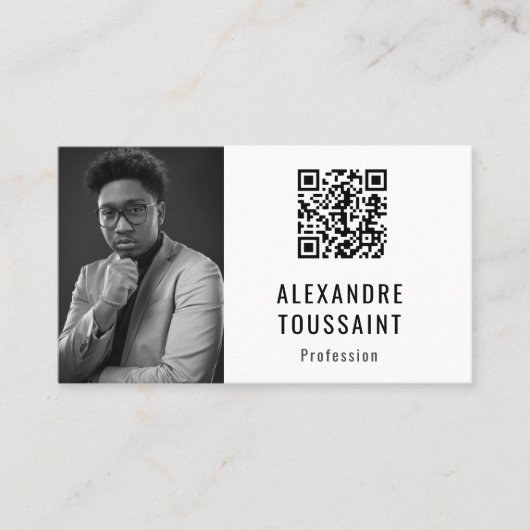 Modèle de carte de visite Portrait & QR Code (Devant)