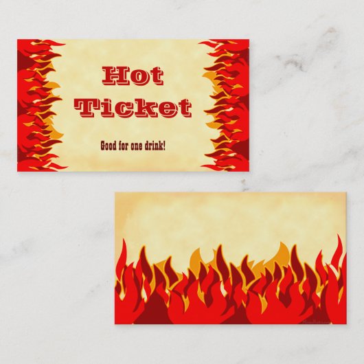Modèle de carte de visite pour billet chaud d'évén (Devant / Derrière)