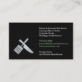 Modèle de carte de visite pour chef privé (Dos)