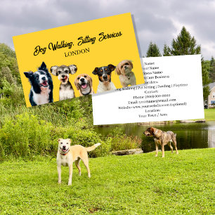 Modèle de carte de visite pour chien Promenade d
