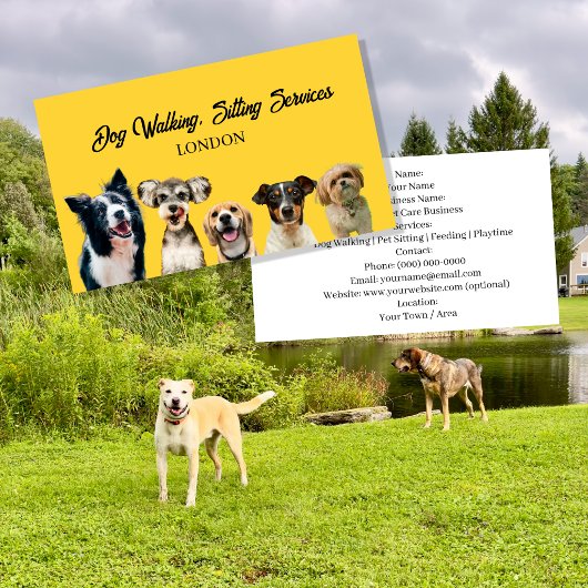 Modèle de carte de visite pour chien | Promenade d