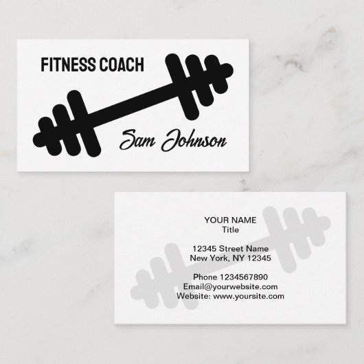 Modèle de carte de visite pour coach Fitness avec  (Devant / Derrière)
