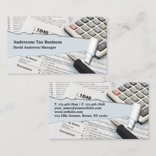 Modèle de carte de visite pour comptable (Devant / Derrière)