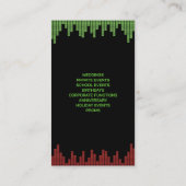 Modèle de carte de visite pour DJ boîte de nuit (Dos)