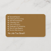 Modèle de carte de visite pour entrepreneur polyva (Dos)
