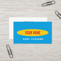 Modèle de carte de visite pour instructeur de surf