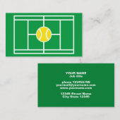 Modèle de carte de visite pour instructeur de tenn (Devant / Derrière)
