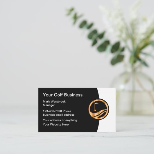 Modèle de carte de visite pour le thème du golf cl (Debout devant)