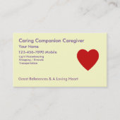 Modèle de carte de visite pour les aidants naturel (Devant)
