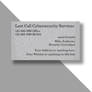 Modèle de carte de visite pour les services de cyb