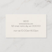 Modèle de carte de visite pour nettoyeurs pressing (Dos)