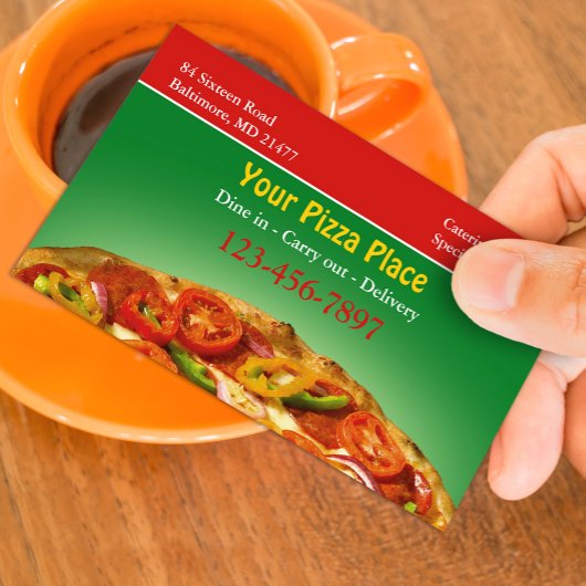 Modèle de carte de visite pour pizza