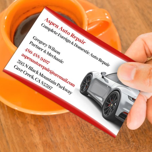 Modèle de carte de visite pour réparation automobi