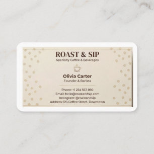 Modèle de carte de visite pour salon de café de lu