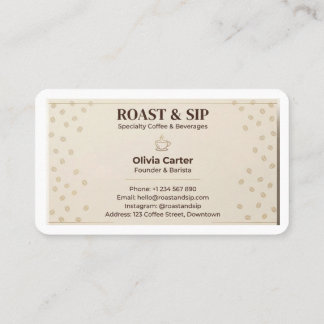 Modèle de carte de visite pour salon de café de lu