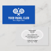 Modèle de carte de visite professionnelle de padel (Devant / Derrière)