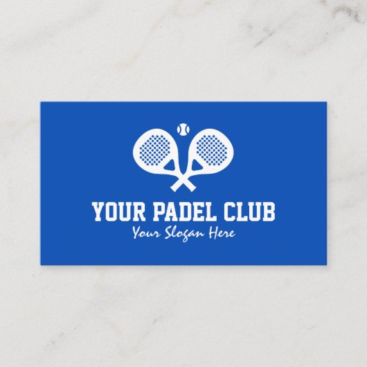 Modèle de carte de visite professionnelle de padel (Devant)