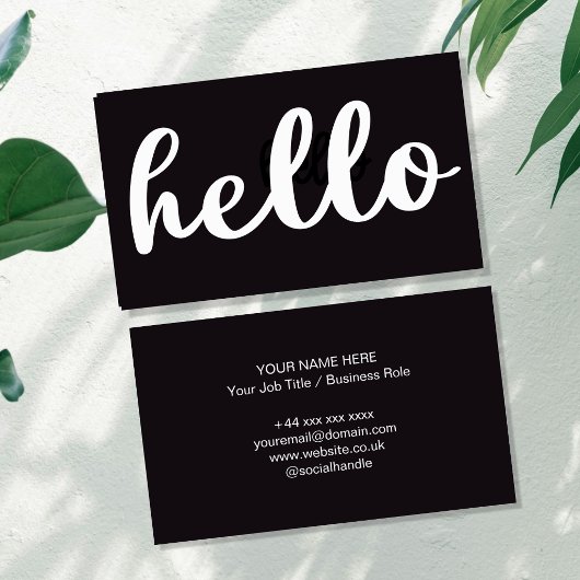 Modèle de carte de visite professionnelle Hello pe