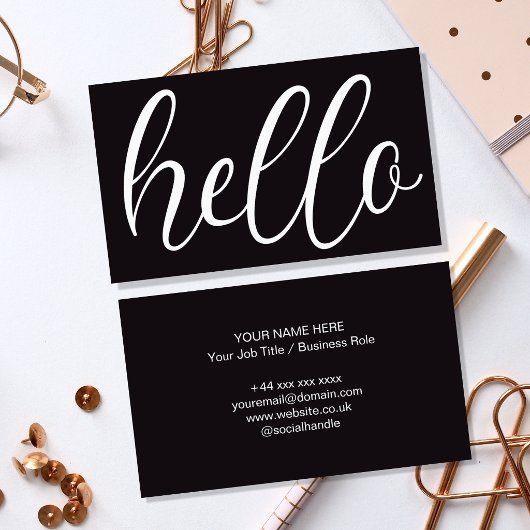 Modèle de carte de visite professionnelle Hello pe