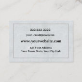 Modèle de carte de visite professionnelle Linge de (Dos)