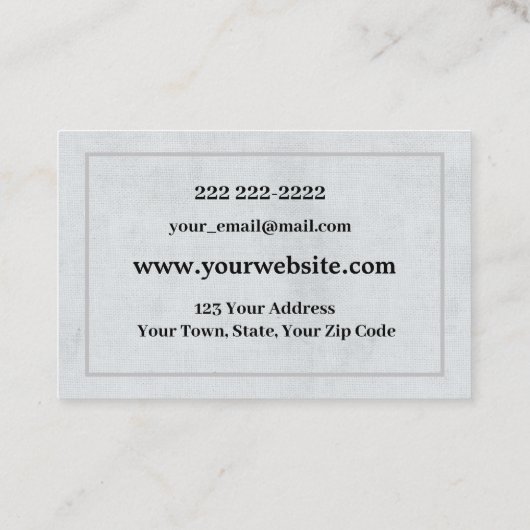 Modèle de carte de visite professionnelle Linge de (Dos)