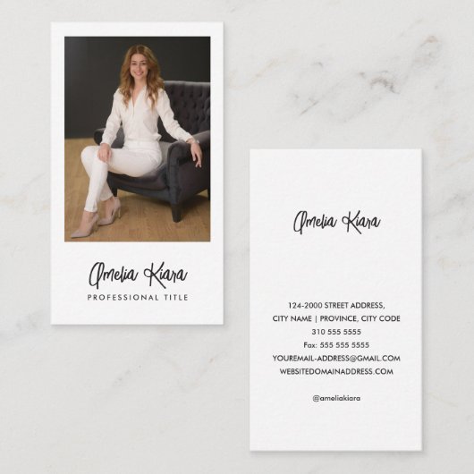 Modèle de carte de visite professionnelle photo (Devant / Derrière)