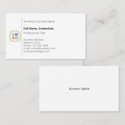 Modèle de carte de visite professionnelle simple (Devant / Derrière)