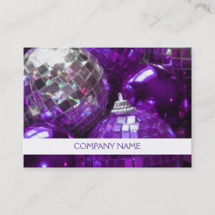 Modèle de carte de visite Purple Baubles chubby bl