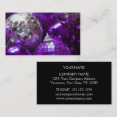 Modèle de carte de visite Purple Baubles noir (Devant / Derrière)